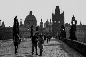 Charles Bridge Early Morning Street Scene, Prague