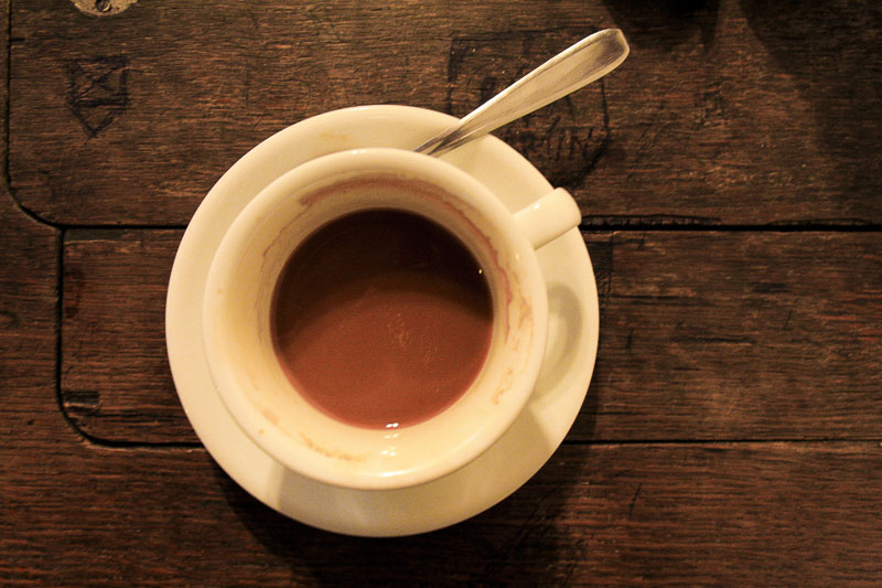 Espresso on an Old Table, Mělnik, Czech Republic